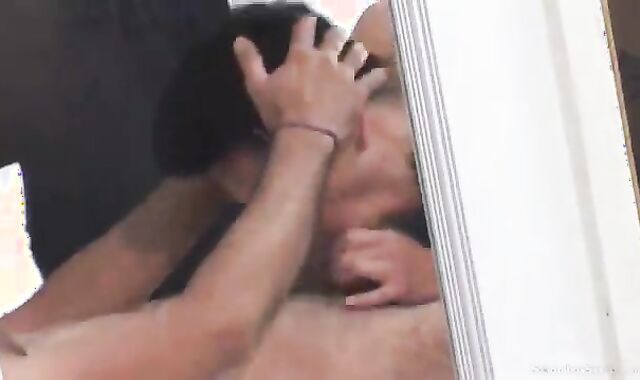 dad And Stepson providing a smooch