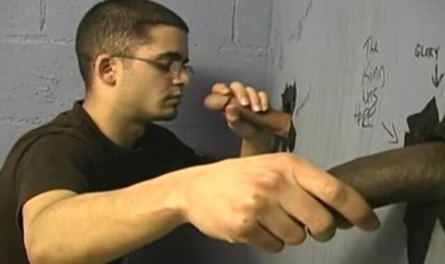 Milky 18 age teenie devouring Off dark fuck-sticks At Gloryhole