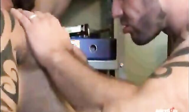 shaggy Musclemen Work Each Other Over