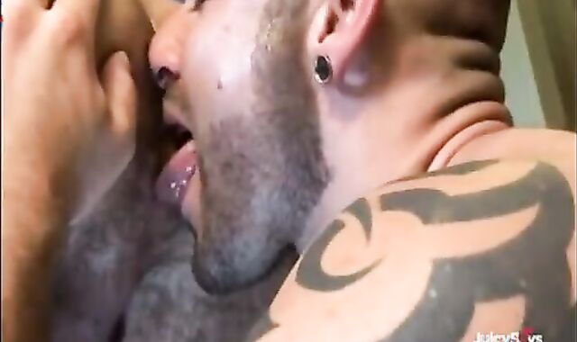 shaggy Musclemen Work Each Other Over