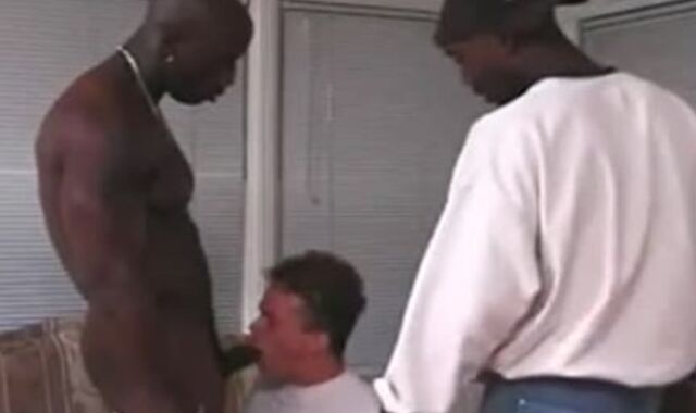 Milky twink pile-romp 2 darksome Monster schlongs