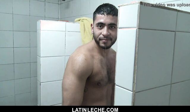 Uncircumcised Latino moist In Gym Douche