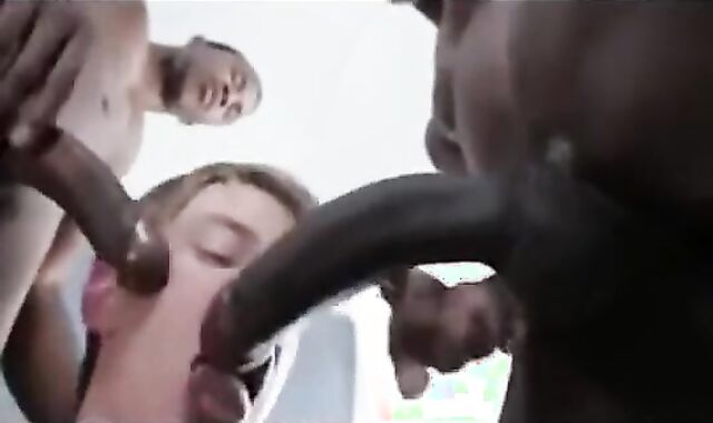 BIG BLACK COCK DDP Dual assfucking Milky nubiles