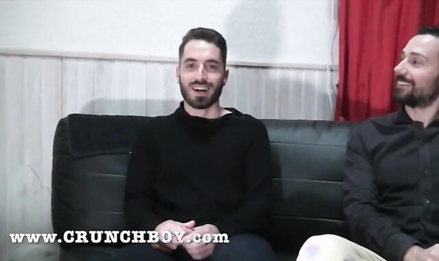 two Hetero Boys Hunk with Humungous Man-Meat Fellate Audition Porno