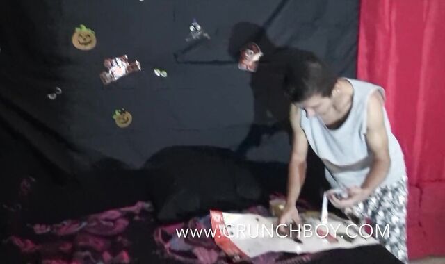 Latino Twunk Creampied for HALLOWEEN by fat Covert Face