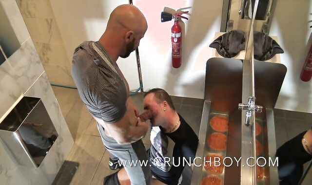 Aymeric DEVILLE Nailed Without A Condom in Public Toilett by Dad Top