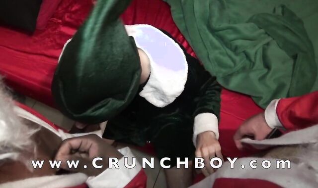 French Tramp Plowed Without A Condom by two Santa Claus for Christmas
