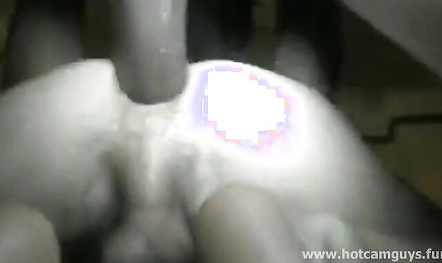 BIG BLACK COCK Needs additional Oil To fuck tight Milky a-fuckhole