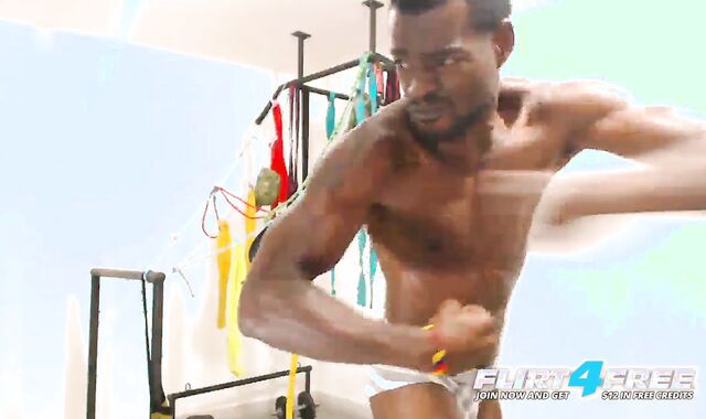 Tairon And Alexandro - Flirt4Free - ebon dude In Army Attire Ripples whilst Latino Homie Gives Him A Firm hand job