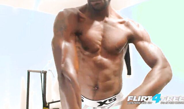 Tairon And Alexandro - Flirt4Free - ebon dude In Army Attire Ripples whilst Latino Homie Gives Him A Firm hand job