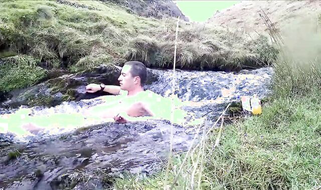 Half Hour nude Dip In Cold Scottish Waterfall In Winter