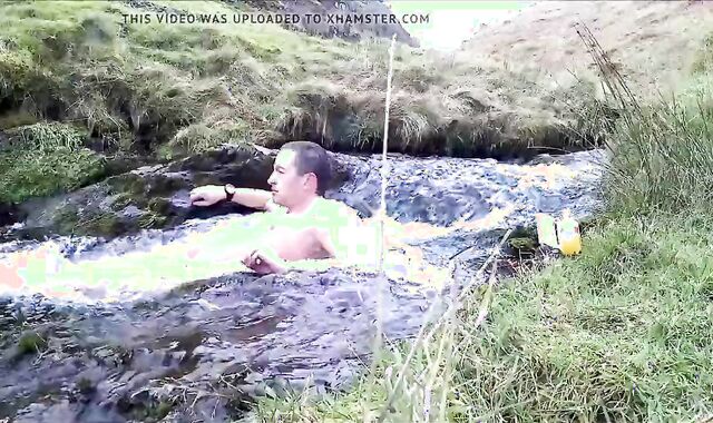 Half Hour nude Dip In Cold Scottish Waterfall In Winter