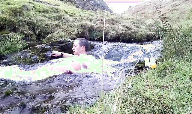 Half Hour nude Dip In Cold Scottish Waterfall In Winter