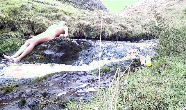 Half Hour nude Dip In Cold Scottish Waterfall In Winter