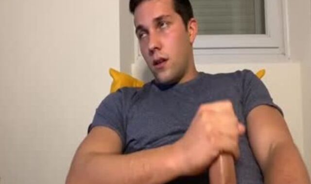 youthful dude jerking With His thick manstick