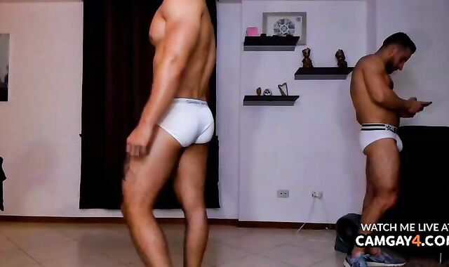 2 built masculines Demonstrating Their Figure