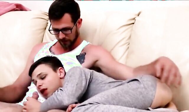 Step-stepson receives His Virgin Popped