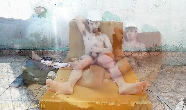 Latin twink wank off On Terrace After