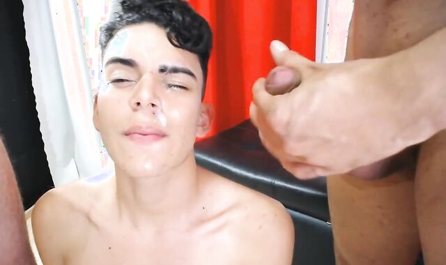 Mexican teenager pummel. Facial Cumshot baby batter X four. trio-some