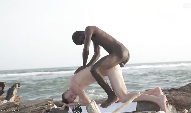 Strung Up Multiracial without a condom On The Beach
