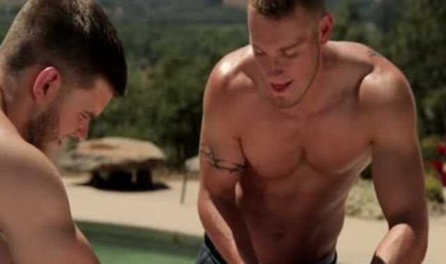 Poolside threeway - Ivan James + Addison Graham + Jake Karhoff