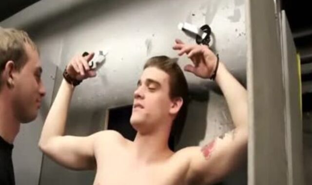 Gay-For-Pay ramrod receives Manacled And Deepthroated