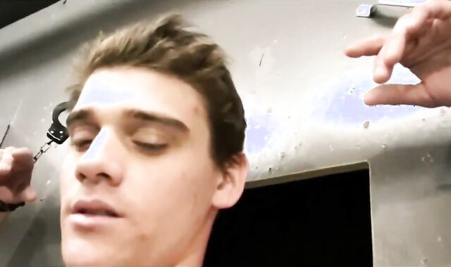 Gay-For-Pay ramrod receives Manacled And Deepthroated