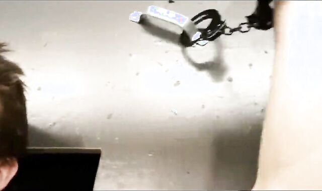 Gay-For-Pay ramrod receives Manacled And Deepthroated