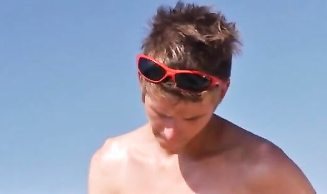 youthfull guys hump On The Beach