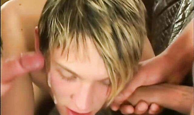 threesome Light-Haired teenagers Firm Hook-Up And Facialcum