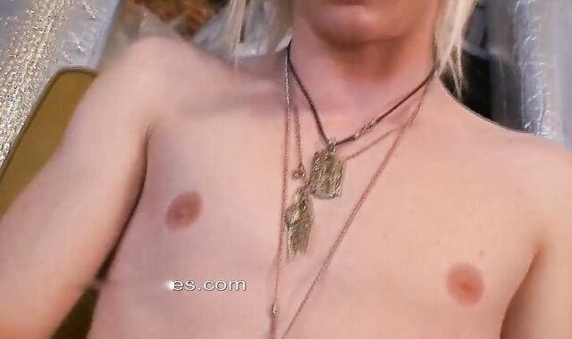 Platinum-Blonde Punk Rocker With pulsating man meat