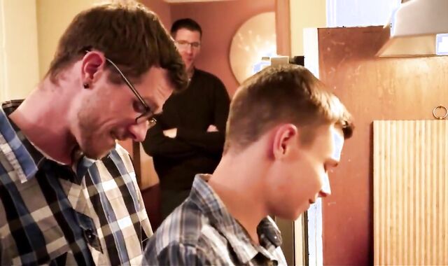 nubile receives Drool-roasted unprotected By Step-father And Uncle