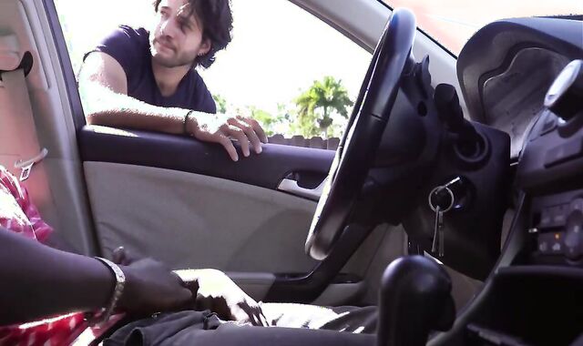 teenie Sees A darksome teenager fap off In Camper