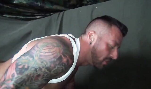 MILITARY HAIRY MEN TUNING THEIR GUN FOR shitpipe BATTLE