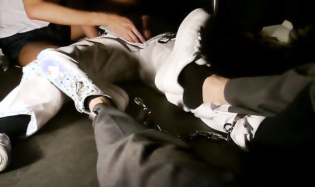 Schoolgirl youngster With saucy Nike Sneaker pleasure