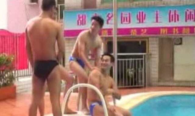 Japanese boys swimming