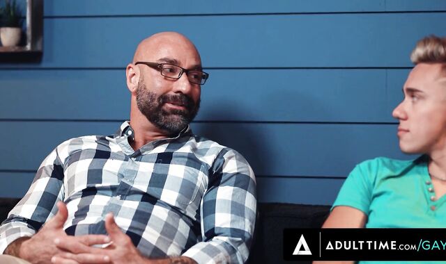 ADULT TIME - Tidy-Trimmed Stepdaddy Drew Sebastian Accidentally Pummels His New Twink Sonnie Carter DelRey!