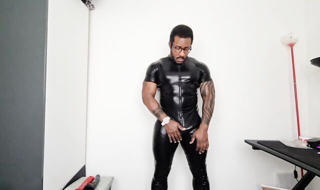 10" faux hard-on PVC suit