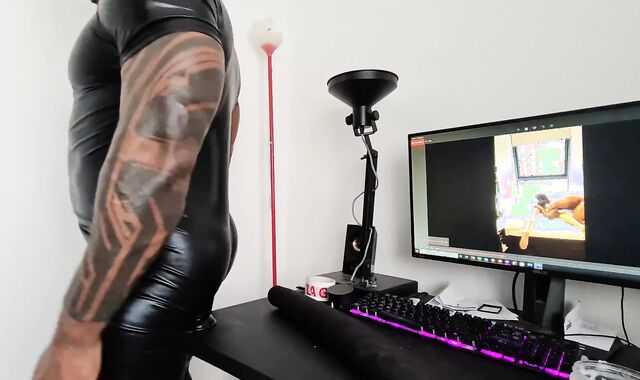 10" faux hard-on PVC suit