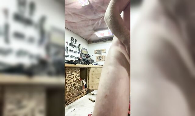 Mechanic needs a break. Molten ginger construction worker. Uncut sausage jack off jizz shot