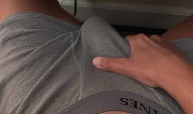 10 minutes of stroking in Boxer Trunks makes a massive milky-molten stream