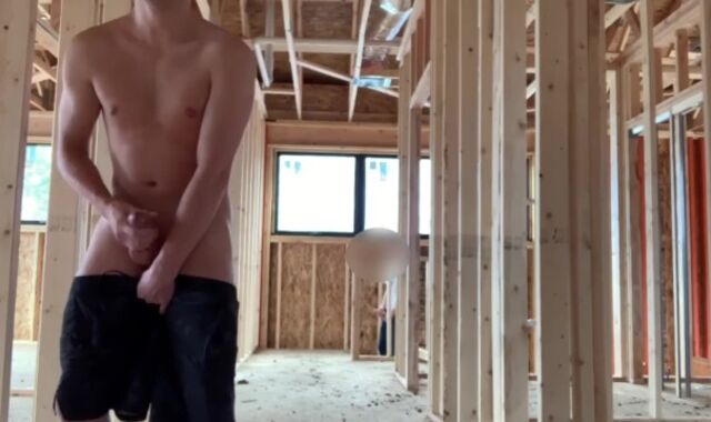 Caught Spunking on Construction Website