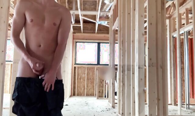Caught Spunking on Construction Website