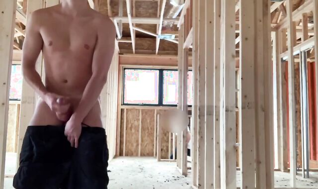 Caught Spunking on Construction Website