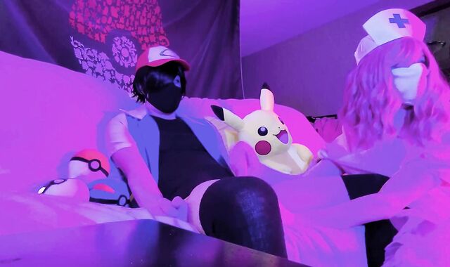 Pokemon Femboy Drill: Ash Ketchum x Nurse Fun
