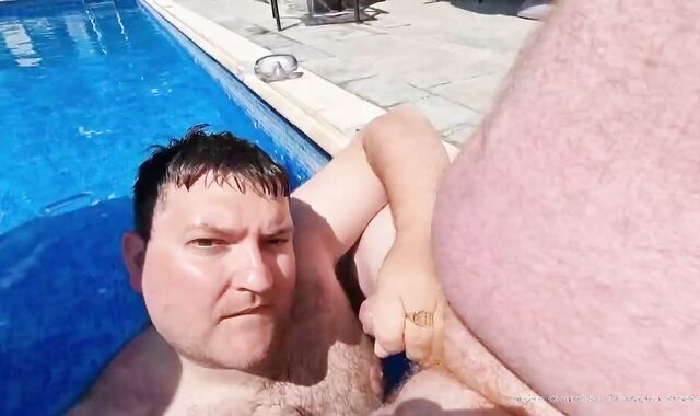 INHALING HARD-ON IN THE PUBLIC SWIMMING POOL!