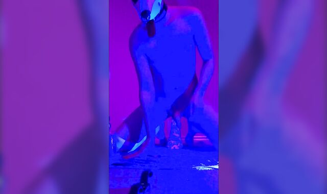 XL bad dragon pony fuck stick gapes pup whore on boink machine