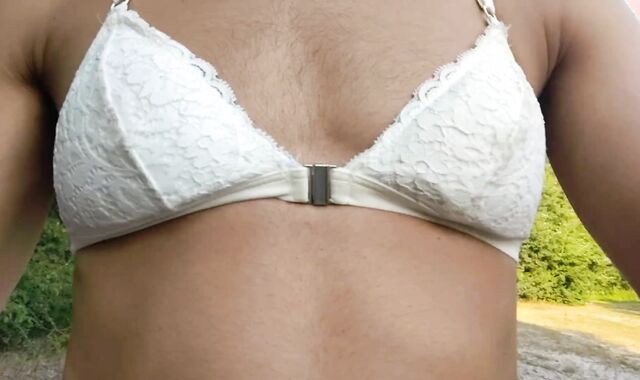 Sissy pampered by 2 Ultra-Kinky boys Outdoor