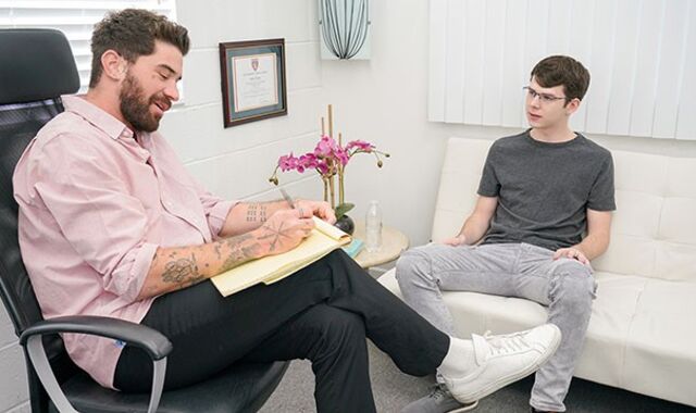 Ultra-Mischievous Twink Patient Dakota Lovell Admits His Humid Wishes To Furry Stud Therapist Chris Damned - Therapy Jism-Shotgun
