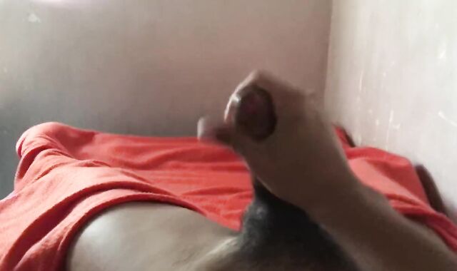 youthfull boy wakes up and watches his diminutive man meat and milks with a good popshot